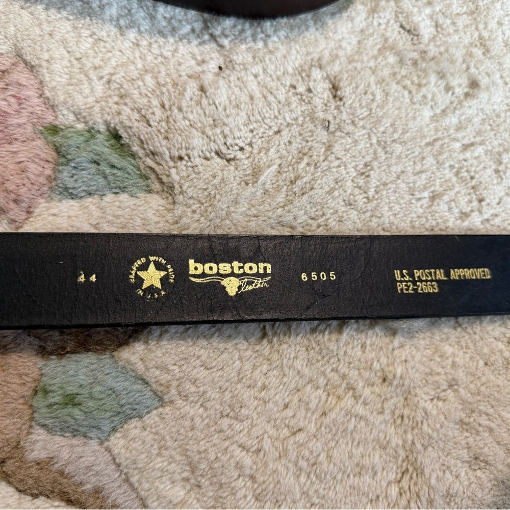 Boston‎ Leather Men's Black Belt E.M.S.  Fire Police Postal Worker Black Leather - Picture 2 of 4